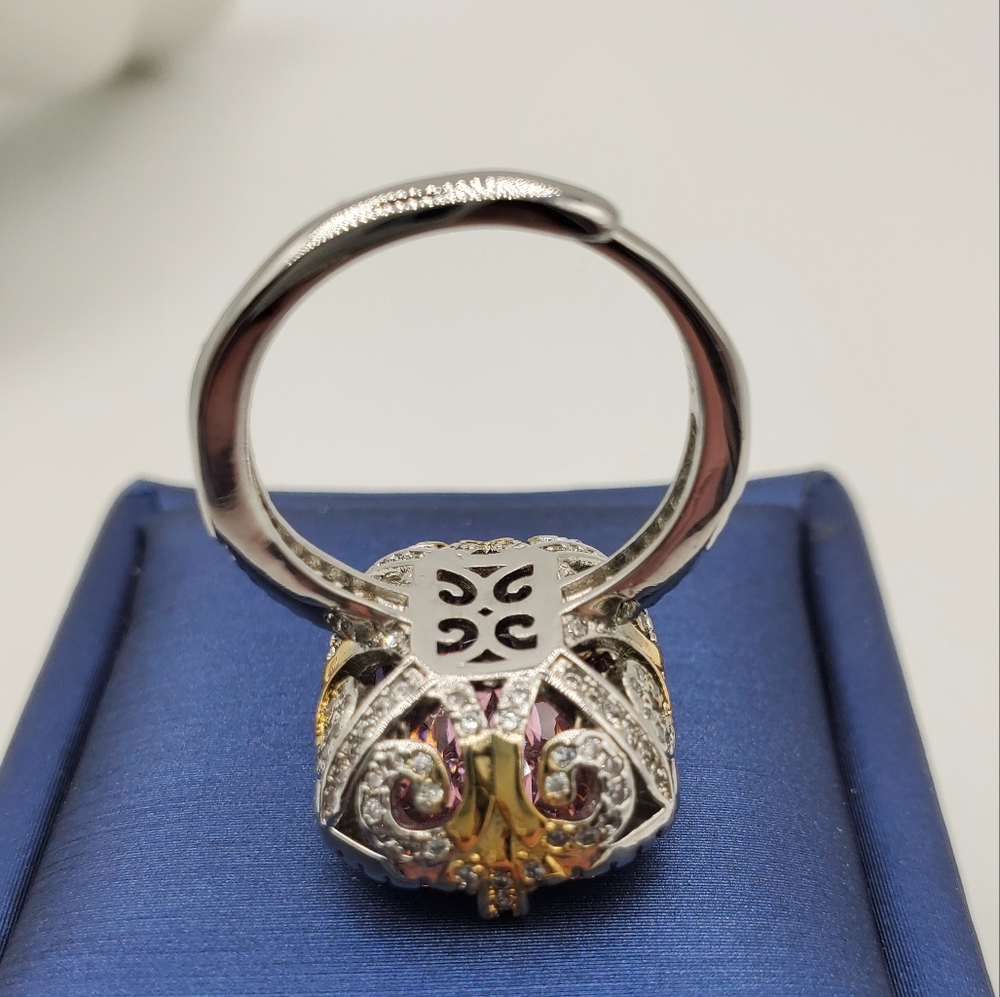 15CTW+ High Carbon Crushed Ice Radiant Lab Sapphire High Quality Czs S925 Ring - Picture 8 of 17